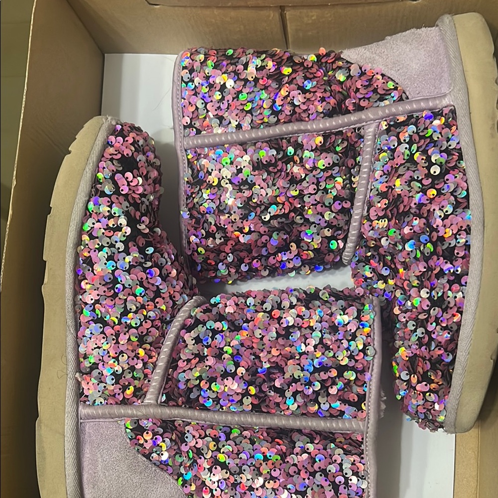 UGG Kids Sequin Boots - Pink and Purple